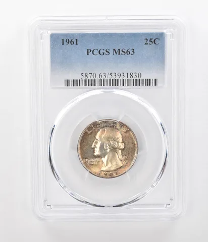 1961 Washington Quarter MS63 PCGS Beautiful Tone a1132