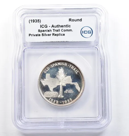 (1935) Spanish Trail Commemorative Private Silver Pattern Authentic ICG *0725