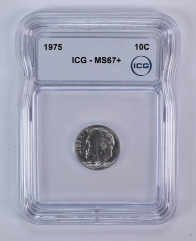 1975 Roosevelt Dime MS67+ ICG