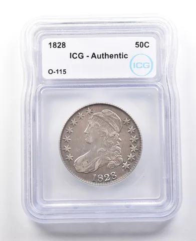1828 Capped Bust Half Dollar O-115 Authentic ICG a2952