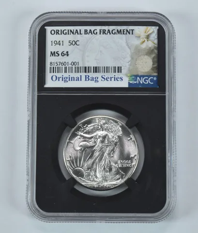 1941 Walking Liberty Half Dollar Original Bag Fragment MS64 NGC