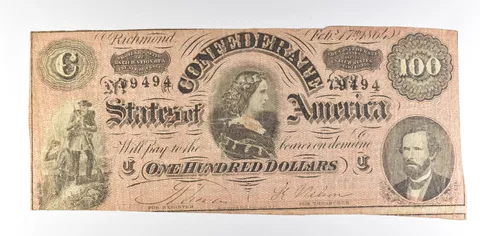 1864 $100 Confederate States Of America T-65 Large Note a8598
