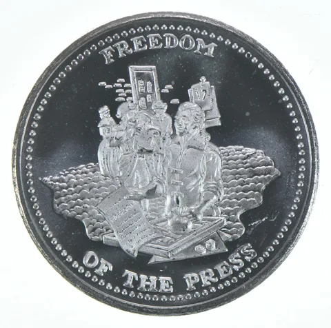 1 Oz Silver Art Round Freedom Of The Press Johnson Matthey