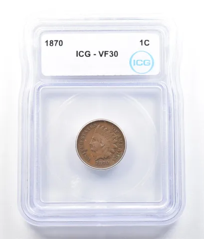 1870 Indian Head Cent VF30 ICG *5218