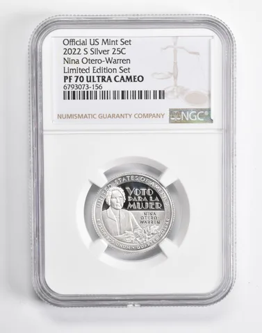 2022-S Silver Nina Otero-Warren Quarter Limited Edition PF70 UCAM NGC