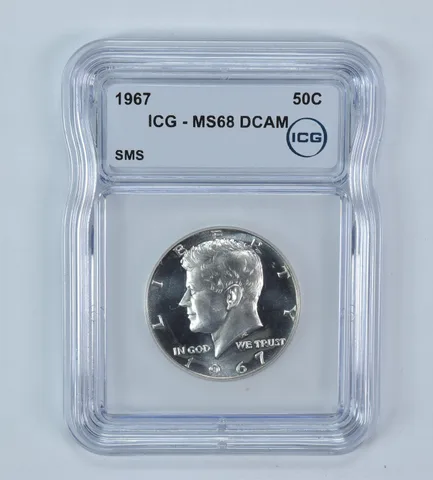 1967 Kennedy Half Dollar SMS MS68 DCAM ICG