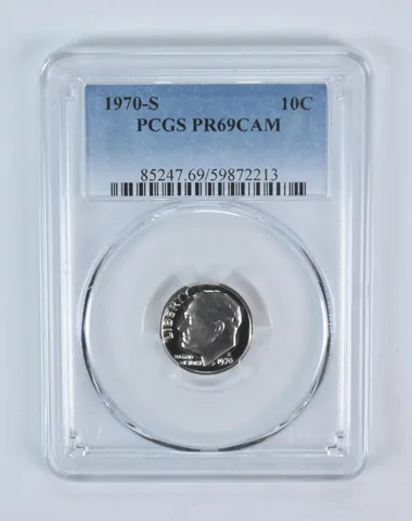 1970-S Roosevelt Dime PR69 CAMEO PCGS Blue Label