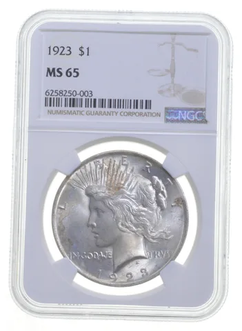 1923 Peace Silver Dollar MS65 NGC Brown Label