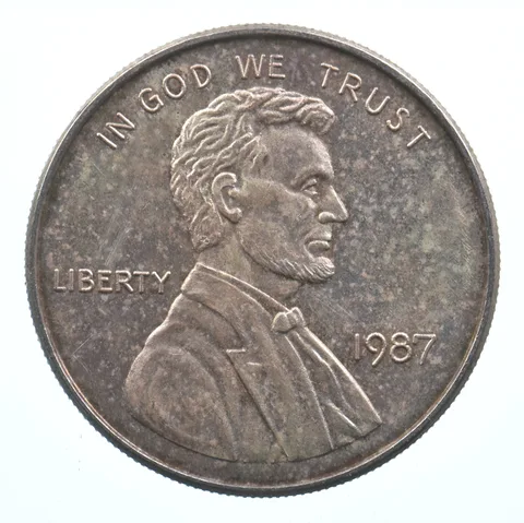 VINTAGE Art Bar/Round 1987 Lincoln Wheat Cent Pattern .999 Silver 1 T Oz *814