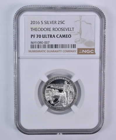 2016-S Washington Quarter ATB Silver Theodore Roosevelt PF70 UCAM NGC