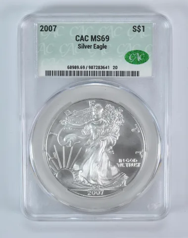 2007 American Silver Eagle MS69 CAC CACg