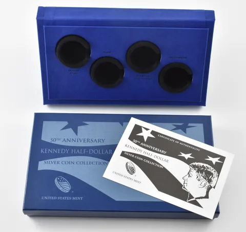 OGP 2014 Kennedy 50c 50th Anniversary Silver 4-Coin Set & COA - NO COINS