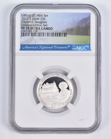 2017-S Silver PF70 ANT Frederick Douglass Quarter Limited Edition NGC