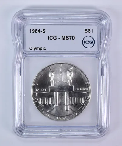 1984-S Olympic Commemorative Silver Dollar MS70 ICG