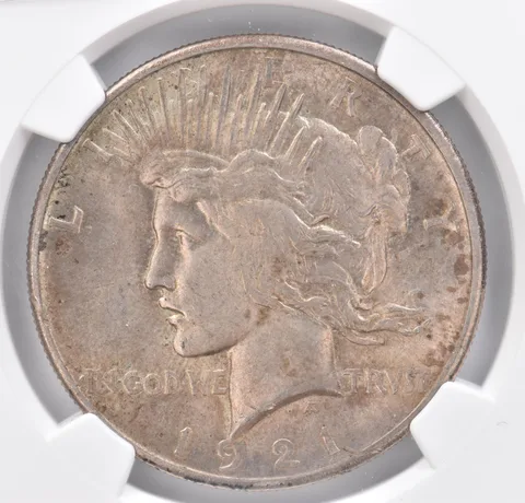 1921 Peace Silver Dollar High Relief Genuine NGC Beautiful Tone *1113