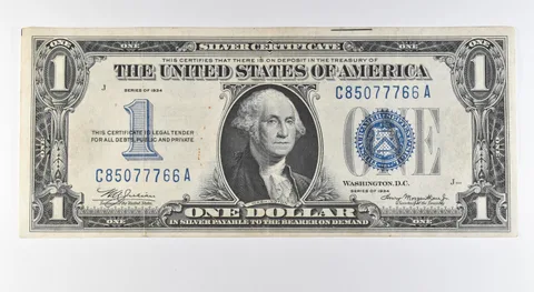 1934 $1 Silver Certificate Blue Seal a9660