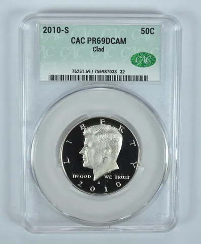 2010-S Kennedy Half Dollar CLAD PR69 DCAM CAC CACg