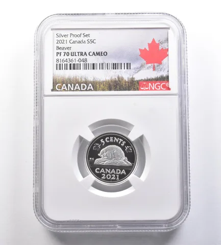 2021 Canada 5 Cents Silver Proof Set Beaver PF70 UCAM NGC *7107