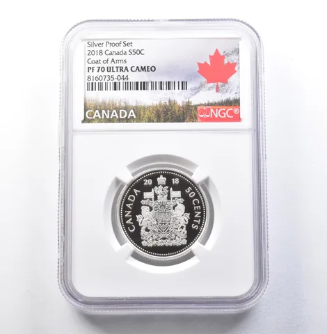 2018 Canada 50 Cents Silver Proof Set Coat Of Arms PF70 UCAM NGC *5901