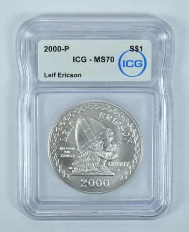 2000-P Leif Ericson Commemorative Silver Dollar MS70 ICG