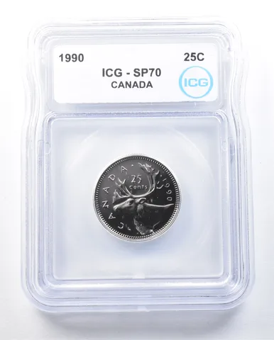 1990 Canada 25 Cents SP70 ICG *8986