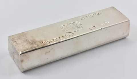 50 Troy Oz Silver Bar MG Crown *2501