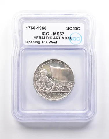 1960 So Called Half Dollar Pioneer Inventions Opening the West MS67 ICG
