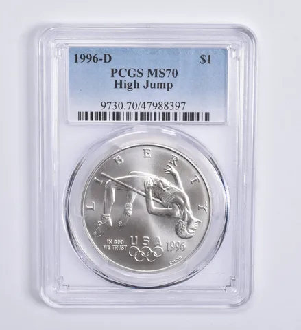 1996-D Olympics High Jump Commemorative $1 MS70 PCGS Blue Lbl