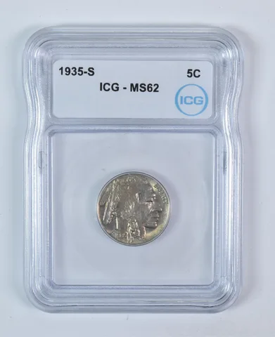1935-S Indian Head Buffalo Nickel MS62 ICG