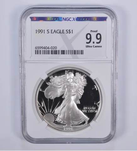 1991-S American Silver Eagle Proof 9.9 NGC X NGCX - Almost PERFECT