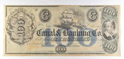 1800s $100 New Orleans LA Canal & Banking Co Obsolete Note *8859