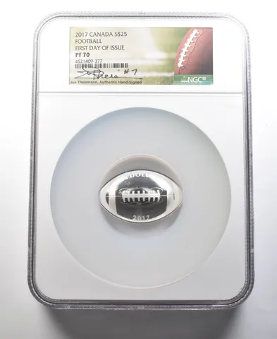 2017 Canada 25 Dollars Silver Football FDOI Mercanti PF70 NGC *0222