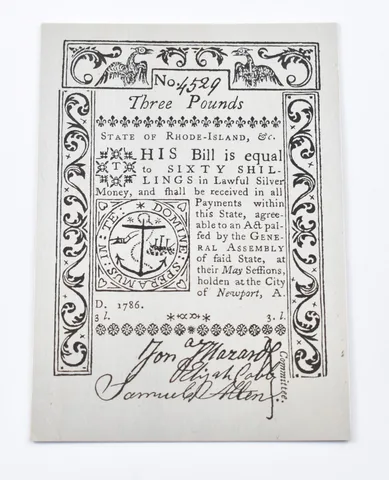 1786 3 Pounds Connecticut Colonial Currency Silver Plate Pattern 33.1g *3272