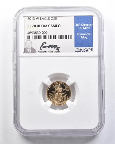 2013-W $5 American Gold Eagle Moy 1/10 Oz Gold PF70 UCAM NGC *2111