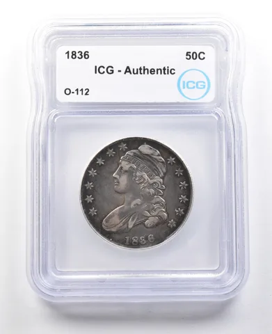 1836 Capped Bust Half Dollar O-112 Authentic ICG a3118