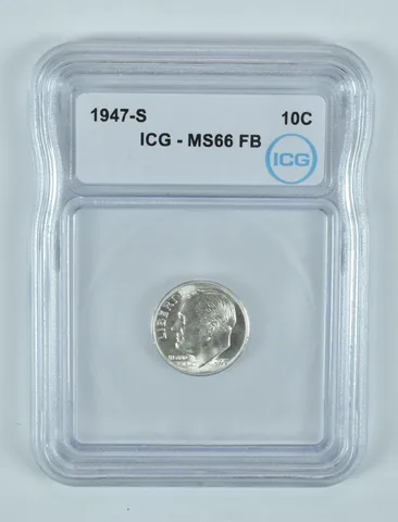 1947-S Roosevelt Dime MS66 FB ICG