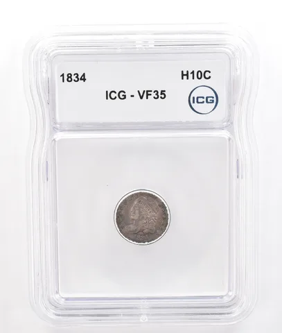 1834 Capped Bust Half Dime VF35 ICG Beautiful Tone *7224