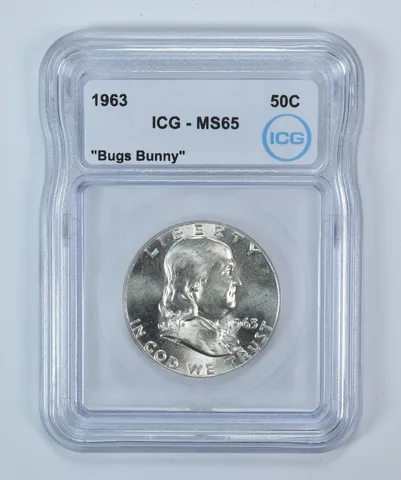 1963 Franklin Half Dollar Bugs Bunny MS65 ICG