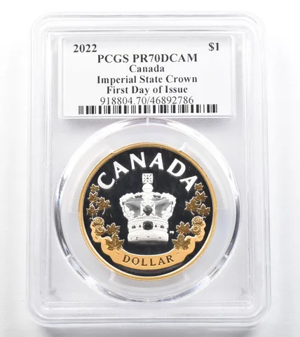 2022 Canada 1 Dollar Imperial State Crown Silver FDOI PR70 PCGS Blunt *0750