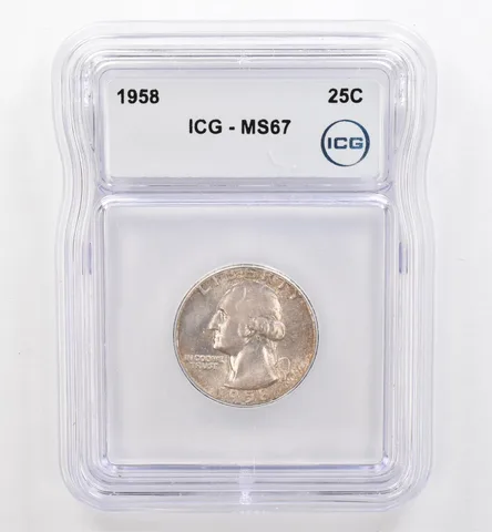1958 Washington Quarter MS67 ICG Beautiful Tone *9475