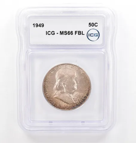 1949 Franklin Half Dollar MS66 FBL ICG Beautiful Tone *0232