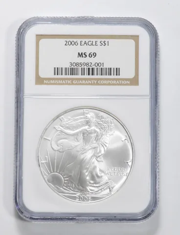 2006 American Silver Eagle MS69 NGC Brown Label