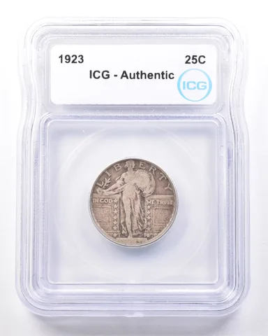 1923 Standing Liberty Quarter Authentic ICG *7235