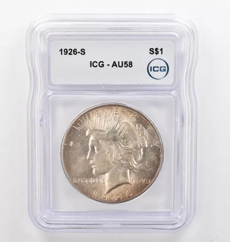 1928-S Peace Silver Dollar AU58 ICG Beautiful Tone *0271