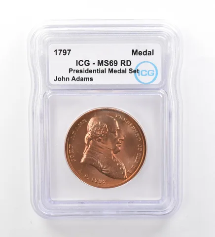 (1797) Presidential Medal Set John Adams MS69 RD ICG Beautiful Tone a1993