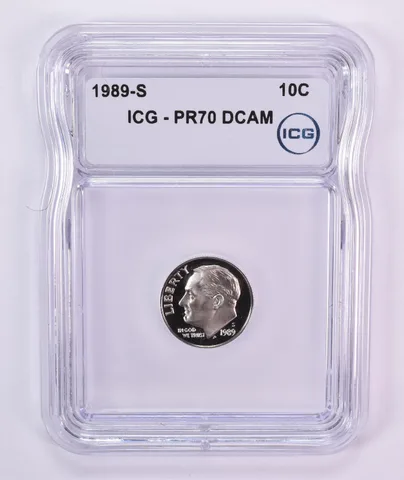 1989-S Roosevelt Dime PR70 DCAM ICG