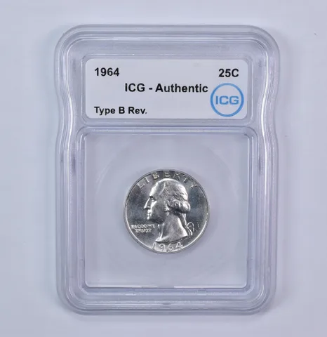 1964 Washington Quarter Type B Reverse Authentic ICG