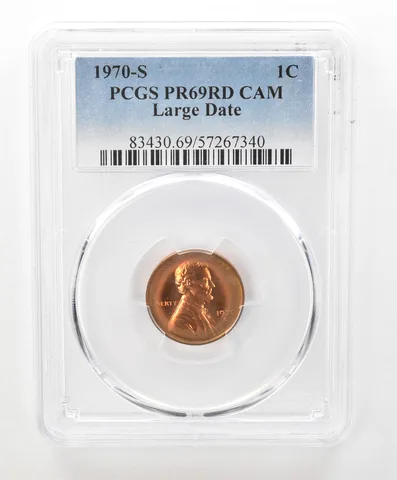 1970-S Lincoln Memorial Cent Large Date PR69 RD CAM PCGS Beautiful Tone *6667