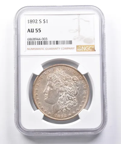 AU55 1892-S Morgan Silver Dollar NGC *4149
