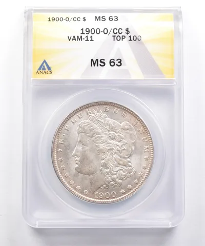 1900-O/CC Morgan Silver Dollar VAM 11 Top 100 MS63 ANACS *9680